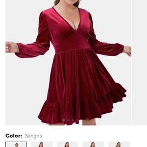 Halara dress- red velvet. Super flattering. Never worn.